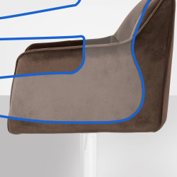 Tabouret de bar Damaso W velours marron