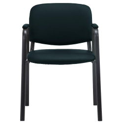 Chaise visiteur Ken PRO en cuir artificiel | noir