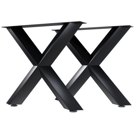 2 pieds de table Stanton 80x14x72 cm noirs