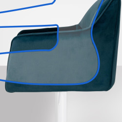 Tabouret de bar Damaso W velours vert