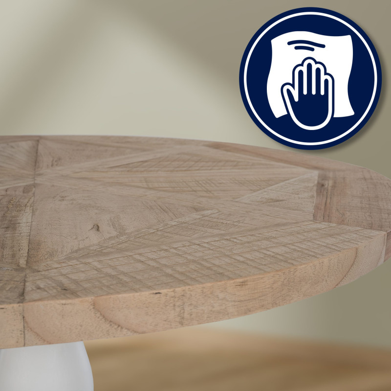 Table de salle à manger Roswell 90 cm naturel/blanc