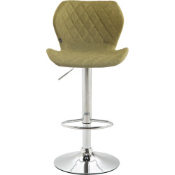 Tabouret de bar en liège et tissu chromé vert