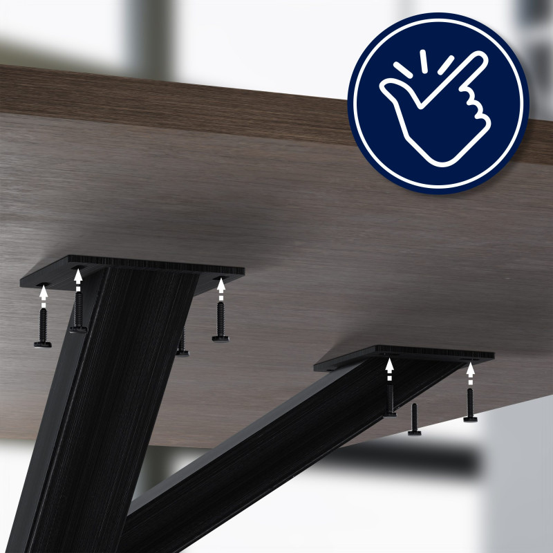 Pieds de table Finney 120x60x72 noir antique