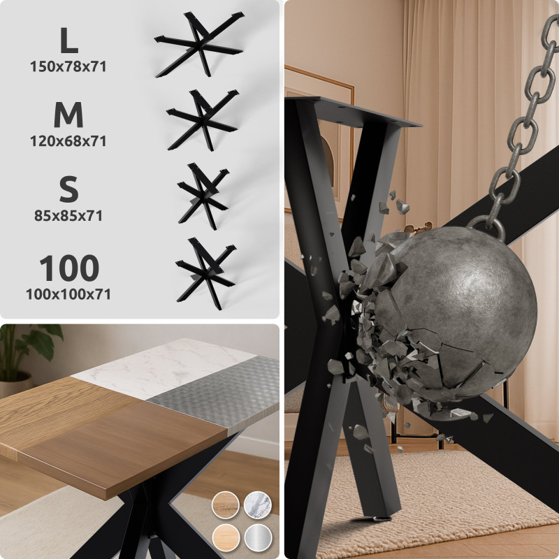 Tischbeine Hardwick 120x68x71 cm