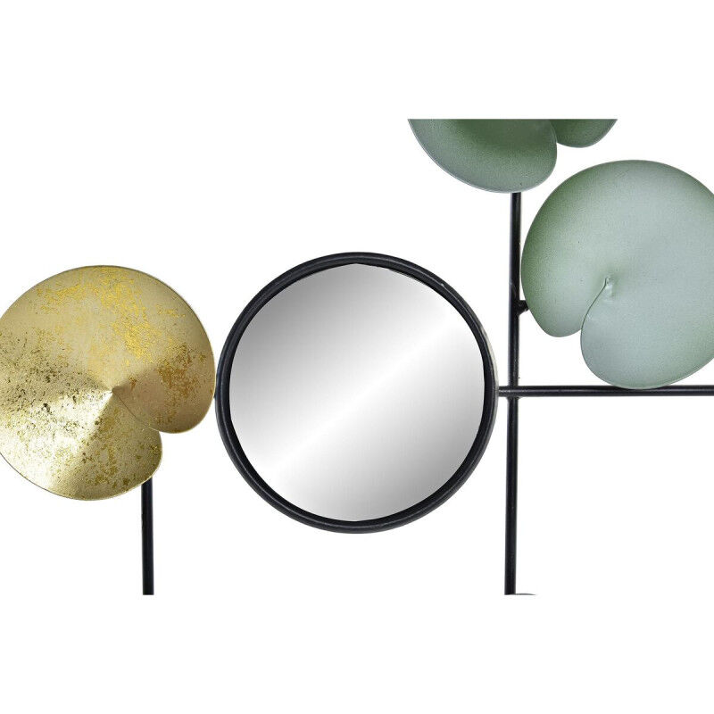 Décoration murale DKD Home Decor Miroir Volets Doré Métal Menthe Oriental (45 x 3 x 30 cm)
