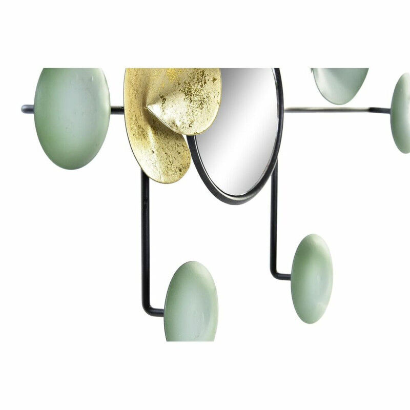 Décoration murale DKD Home Decor Miroir Volets Doré Métal Menthe Oriental (45 x 3 x 30 cm)