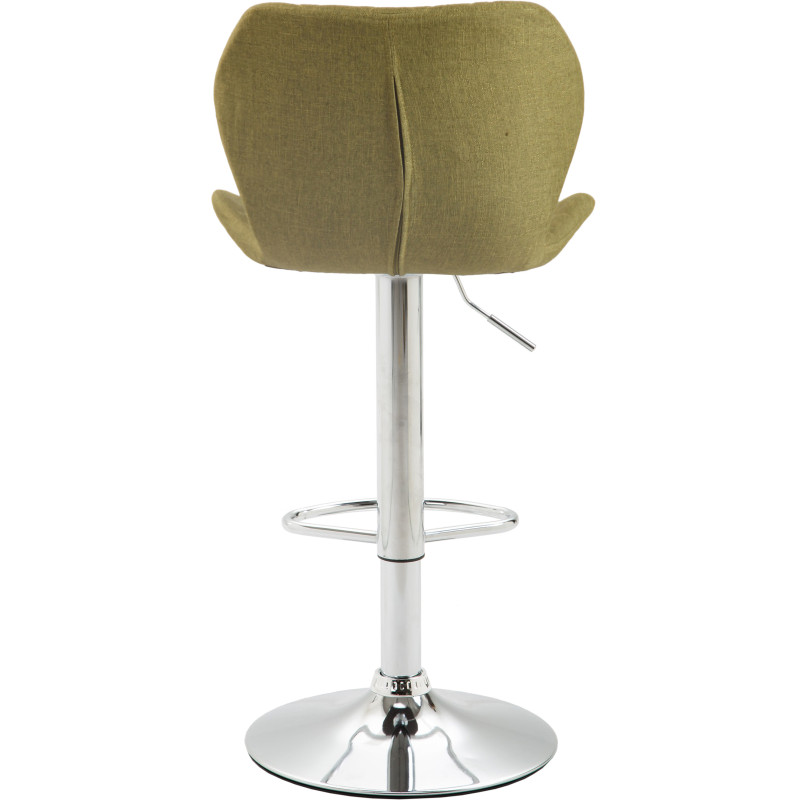 Tabouret de bar en liège et tissu chromé vert