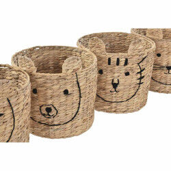 Panier DKD Home Decor Tropical animaux Joncs (35 x 35 x 35 cm) (4 Unités)