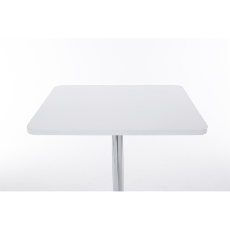 Tavolino quadrato da appoggio con ripiano in legno bianco