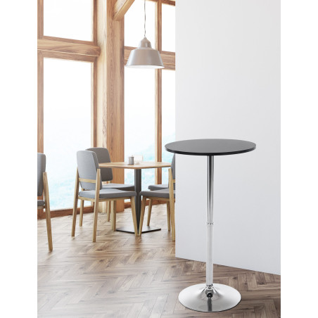 table de bar ronde noire