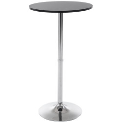 Mesa Alta de Bar con Tablero Redondo Negro