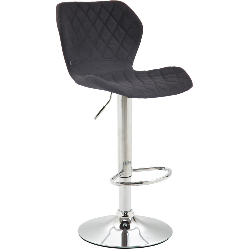 Tabouret de bar en liège et tissu chromé noir