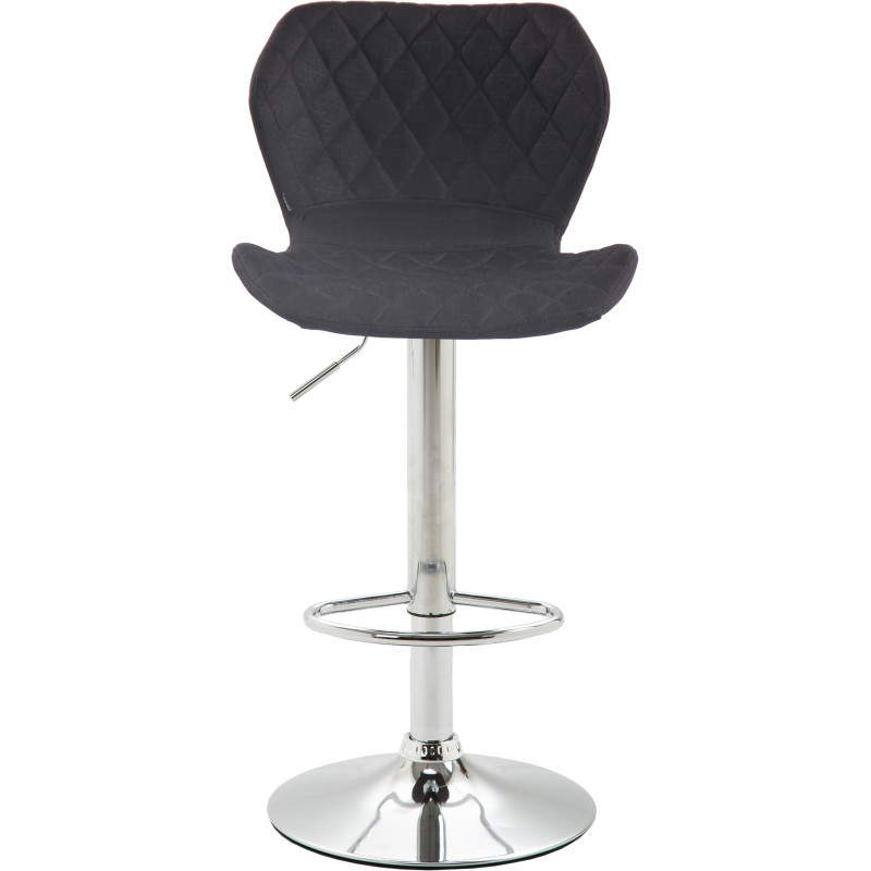 Tabouret de bar en liège et tissu chromé noir