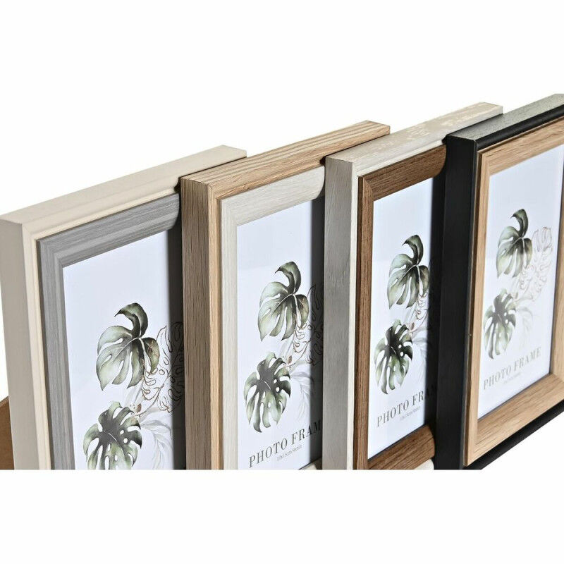 Cadre photo DKD Home Decor Gris Beige Marron Blanc Tropical Bois MDF (15 x 1,5 x 20 cm) (4 Unités)