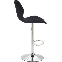 Tabouret de bar en liège et tissu chromé noir
