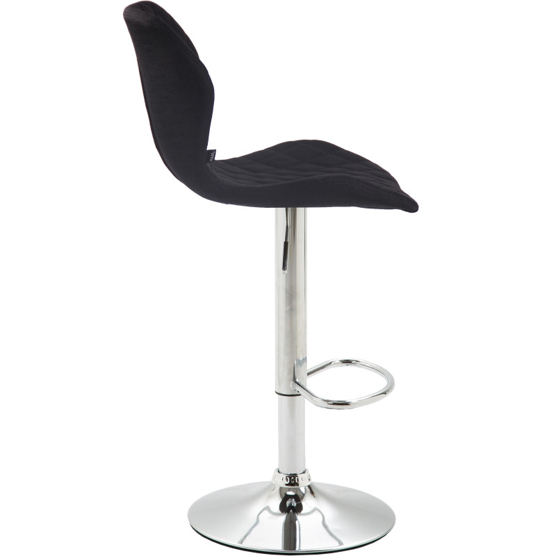 Tabouret de bar en liège et tissu chromé noir