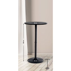 Table de bar ronde noire/noire