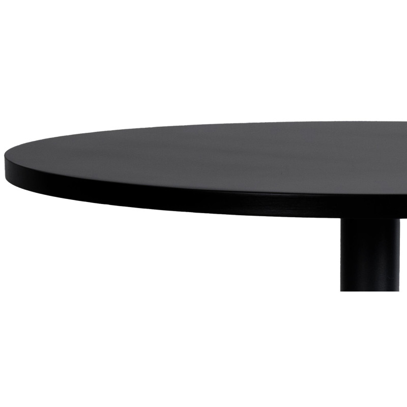 Mesa Alta de Bar con Tablero Redondo Negro/negro