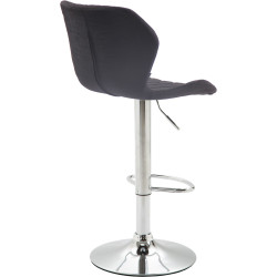 Tabouret de bar en liège et tissu chromé noir