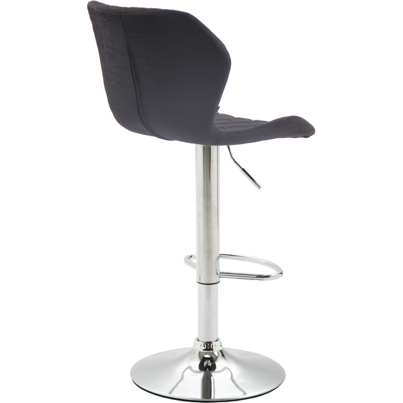 Tabouret de bar en liège et tissu chromé noir