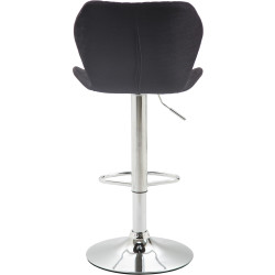 Tabouret de bar en liège et tissu chromé noir