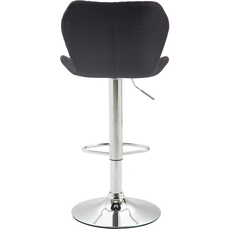 Tabouret de bar en liège et tissu chromé noir