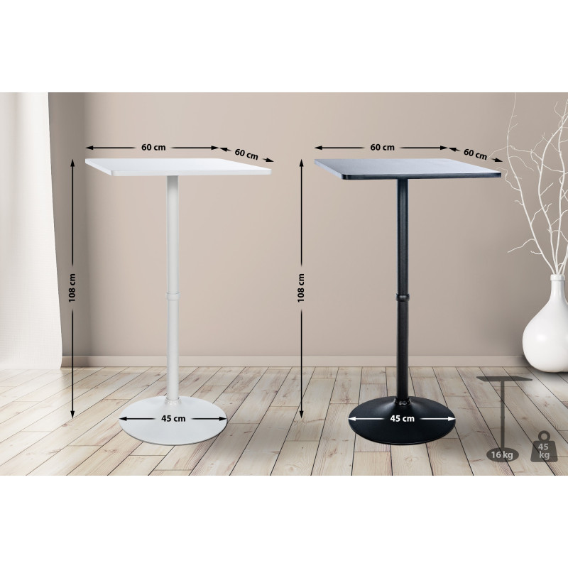 Tavolino quadrato da appoggio con ripiano in legno bianco/bianco