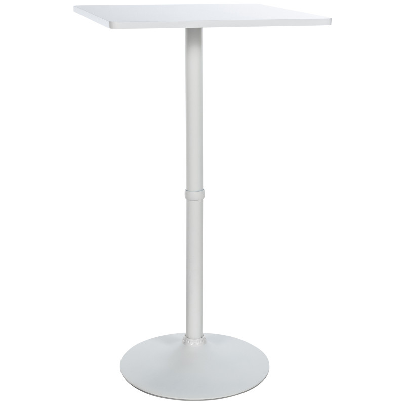 Tavolino quadrato da appoggio con ripiano in legno bianco/bianco