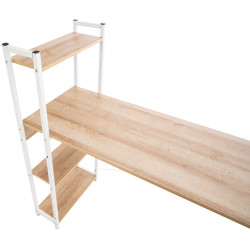 Escritorio Poe De Madera Con Estantería Natural