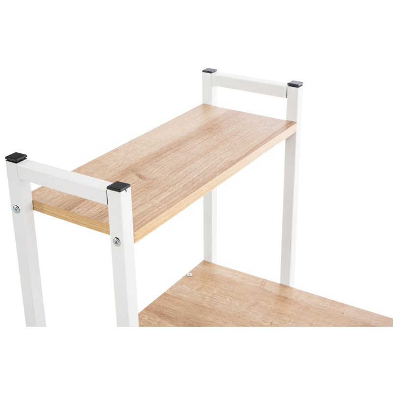 Escritorio Poe De Madera Con Estantería Natural