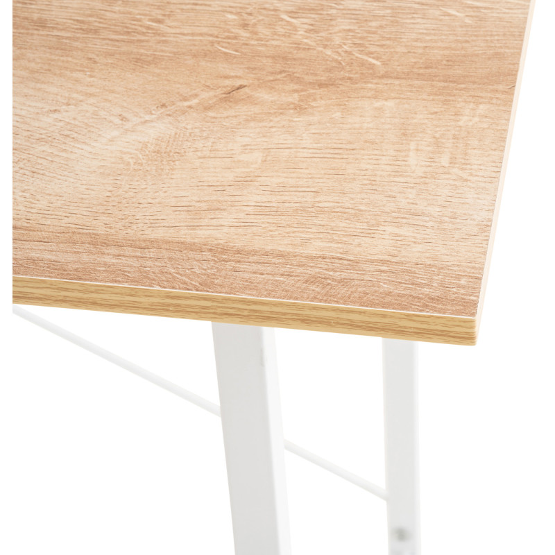 Escritorio Poe De Madera Con Estantería Natural