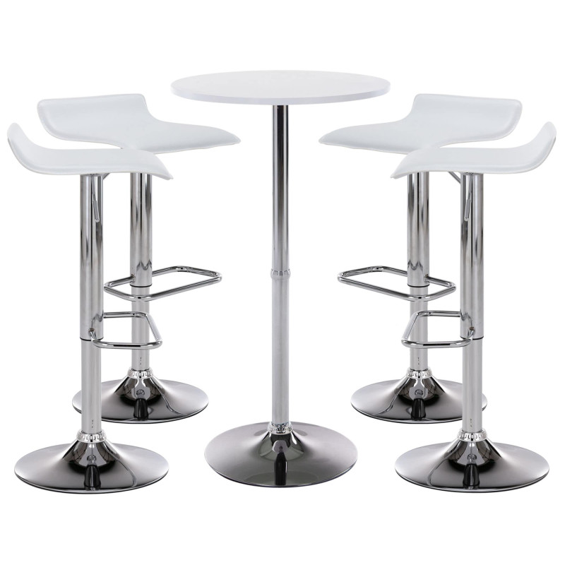 Ensemble table et chaises de bar 4 pièces Esberg blanc