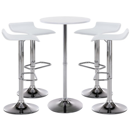 Ensemble table et chaises de bar 4 pièces Esberg blanc