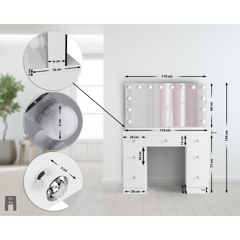 Coiffeuse Lerona blanche