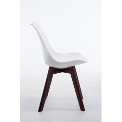 Chaise visiteur Borneo V2 en cuir artificiel noyer | blanc