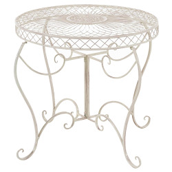 Tavolino Giardino in Ferro Sheela crema antica