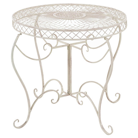 Tavolino Giardino in Ferro Sheela crema antica