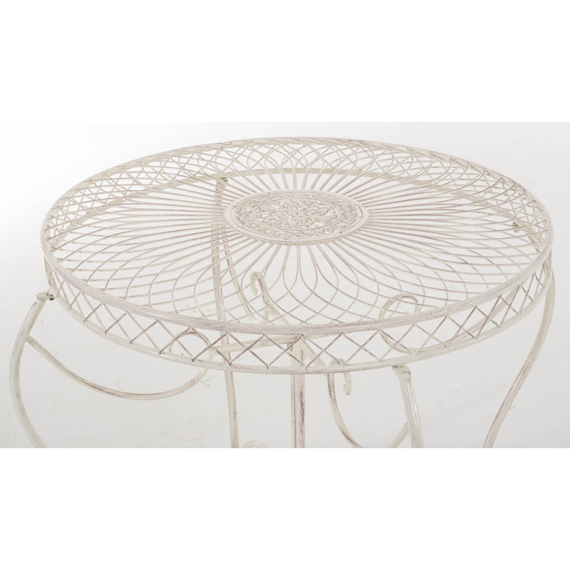 Tavolino Giardino in Ferro Sheela crema antica