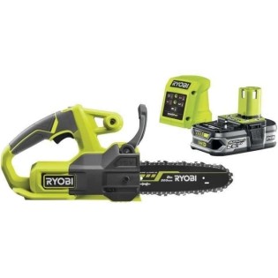 Tronçonneuse compacte sans fil 18V RYOBI ONE+ - guide 20 cm - livrée avec 1 batterie lithium+ 2,5 Ah et 1 chargeur 1,5 A