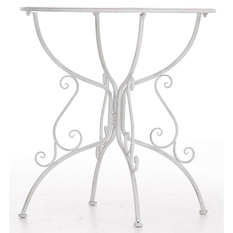 Mesa jardin Amanda Ø 70 cm Blanco antiguo