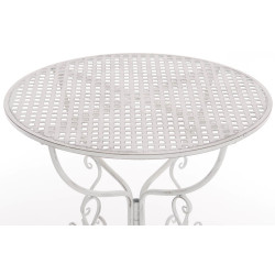 Mesa jardin Amanda Ø 70 cm Blanco antiguo