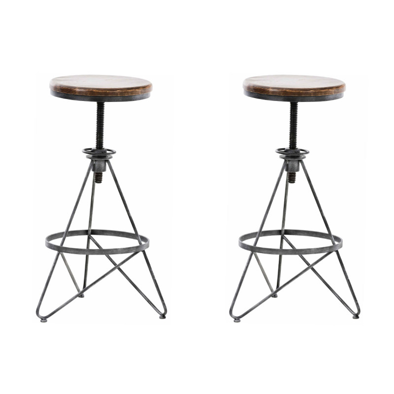 Lot de 2 tabourets de bar Karla argent