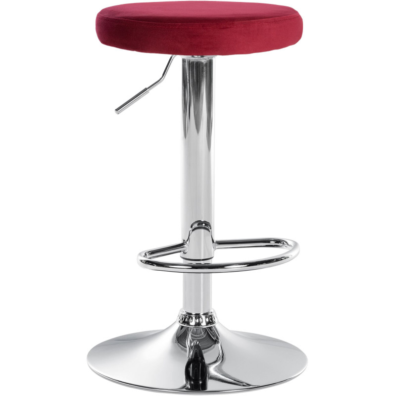 Tabouret de bar Ponte velours chrome rouge