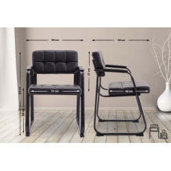 Chaise visiteur Canada B en cuir artificiel | noir