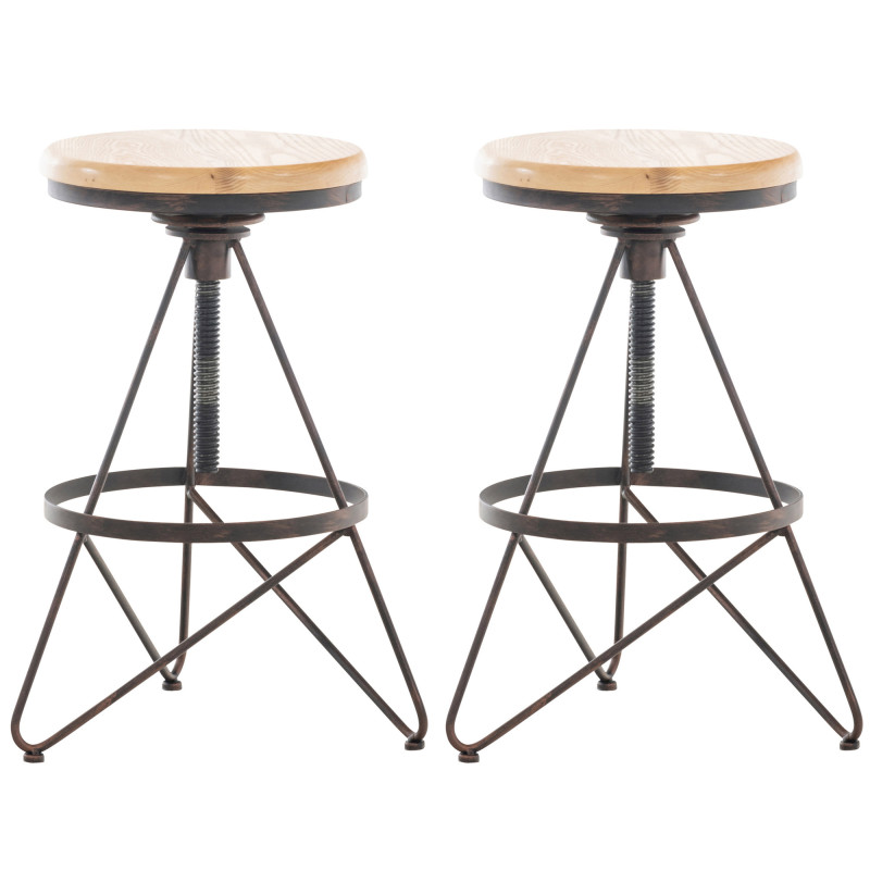 Lot de 2 tabourets de bar Karla bronze