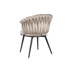 Chaise DKD Home Decor Noir Beige 60 x 66 x 84 cm 66 x 60 x 84 cm