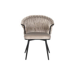 Chaise DKD Home Decor Noir Beige 60 x 66 x 84 cm 66 x 60 x 84 cm
