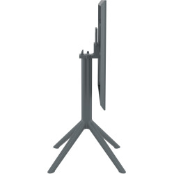 Table pliante Sky, carr?e, gris fonc?