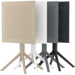 Table pliante Sky, carrée, gris foncé