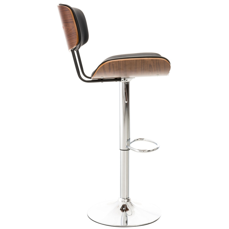 Ensemble de 2 tabourets de bar Sarnia en similicuir noyer/noir